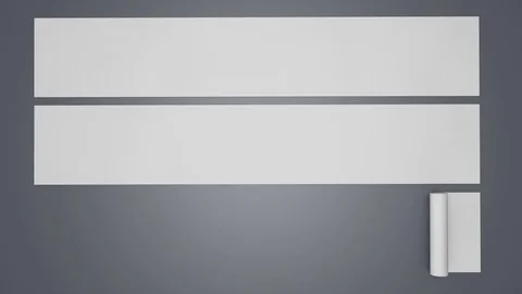 Three strips are rolled for text on dark gray background Stock Footage 78895739