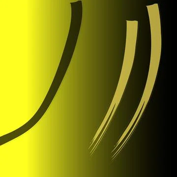 Three strokes of black and yellow colors on a gradient of black and yellow .. Stock Illustration