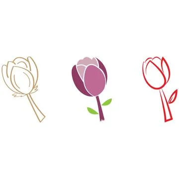 Three Stylized Flower Designs Stock Illustration