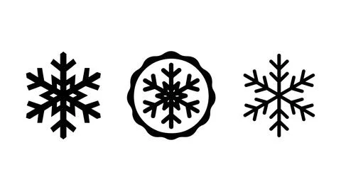 Three Stylized Snowflake Icons Stock Illustration