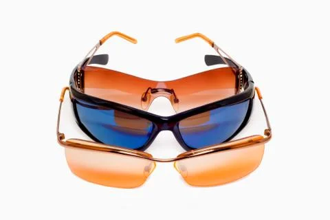 	Three sunglasses on a white background Foto stock
