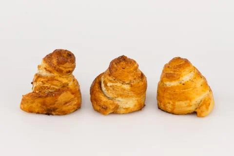 Three sweet buns Stock Photos