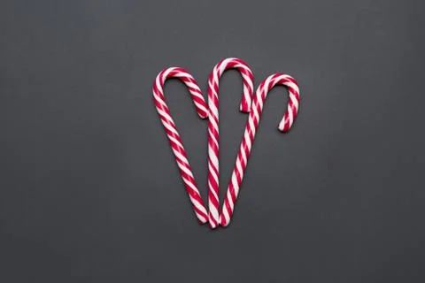 Three Sweet Candy Canes Stock Photos