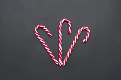 Three Sweet Candy Canes Stock Photos