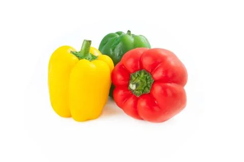 Three sweet peppers Stock Photos