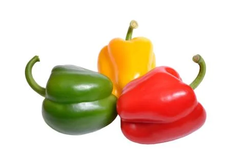 Three sweet peppers Stock Photos