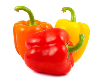 Three sweet peppers Stock Photos