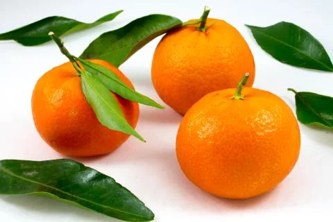 Three sweet tangerines Foto stock