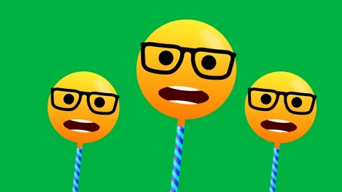 Three swinging emoji animation in speaking expression Stock Footage 280133149