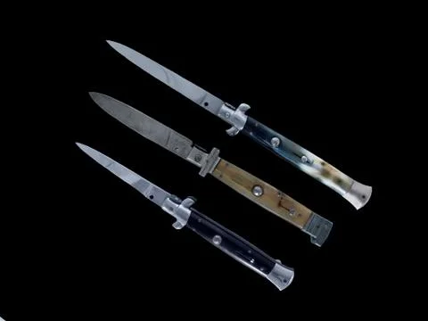 Three switchblades Stock Photos