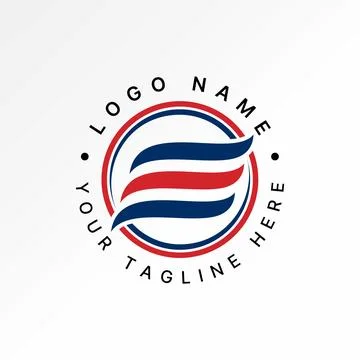 Three swoosh wave initial E font circle connect monogram typography sport tech Stock Illustration