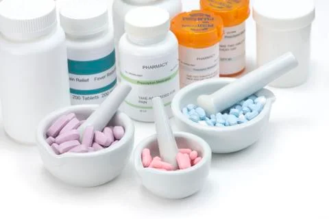 Three Tablet Mortars Stock Photos