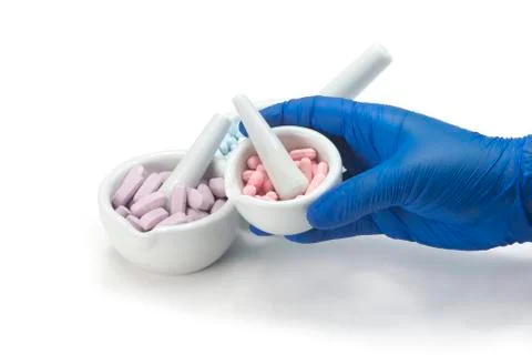 Three Tablet Mortars Stock Photos