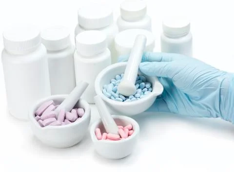 Three Tablet Mortars Stock Photos