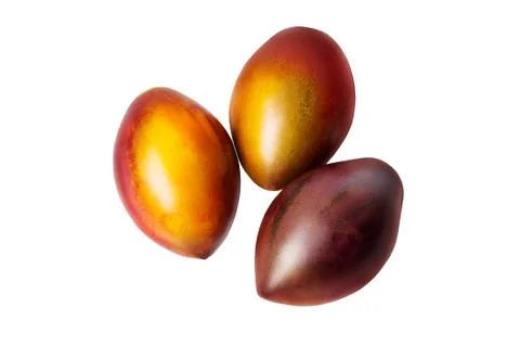 Three tamarillo on white background Stock Photos