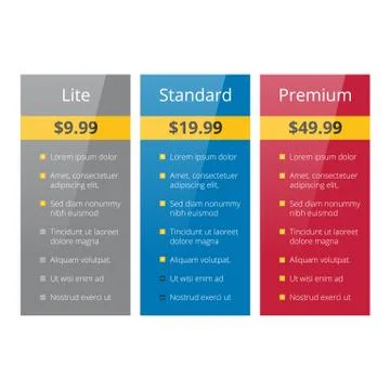 Three tariffs plan Stock Illustration