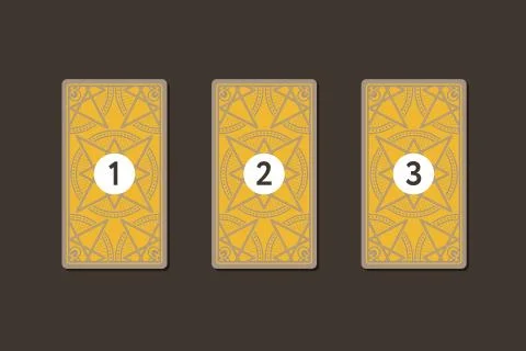Three tarot card spread. Reverse side Stock Illustration