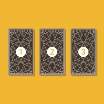 Three tarot card spread. Reverse side Stock-Illustration