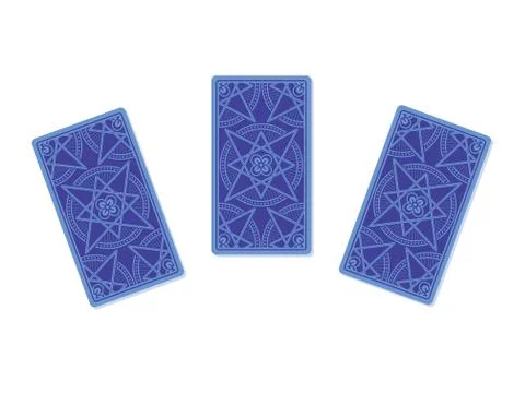 Three tarot cards reverse side Illustrazione stock