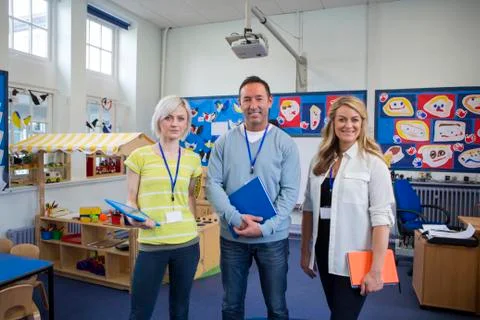 Three Teachers in a Classroom Stock-Fotos