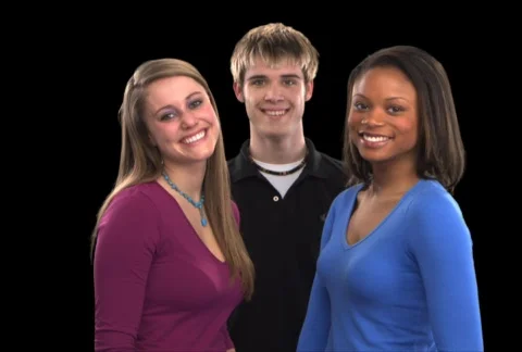 Three Teens Smiling Stock Footage 754956