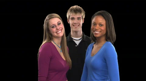 Three Teens Smiling Stock Footage 754957