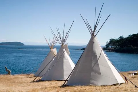Three teepees Stock Photos