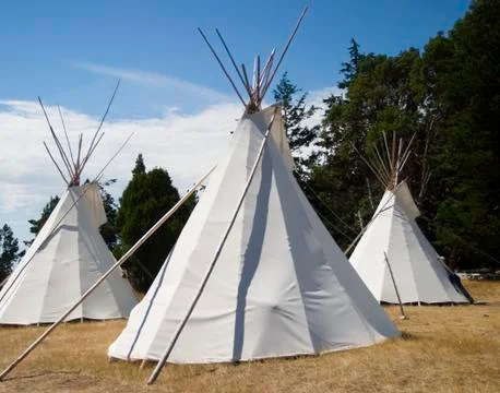 Three teepees Stock Photos