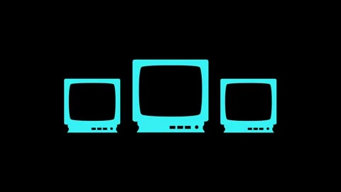 Three Television set shape icon animation on white background Stock Footage 289548104