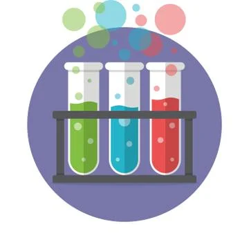 Three test tubes Stock Illustration