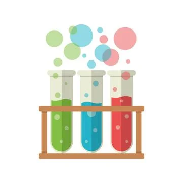 Three test tubes Stock Illustration