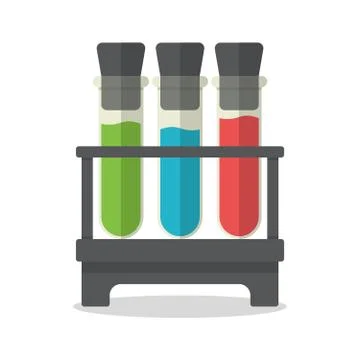 Three test tubes Stock Illustration