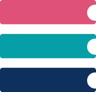 Three text banners with right notched edges Stock Illustration