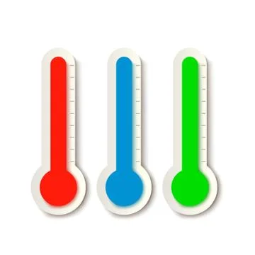 Three thermometers on white Stock Illustration