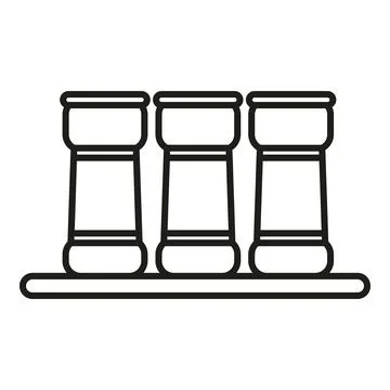 Three thread spools standing on a shelf icon 스톡 일러스트