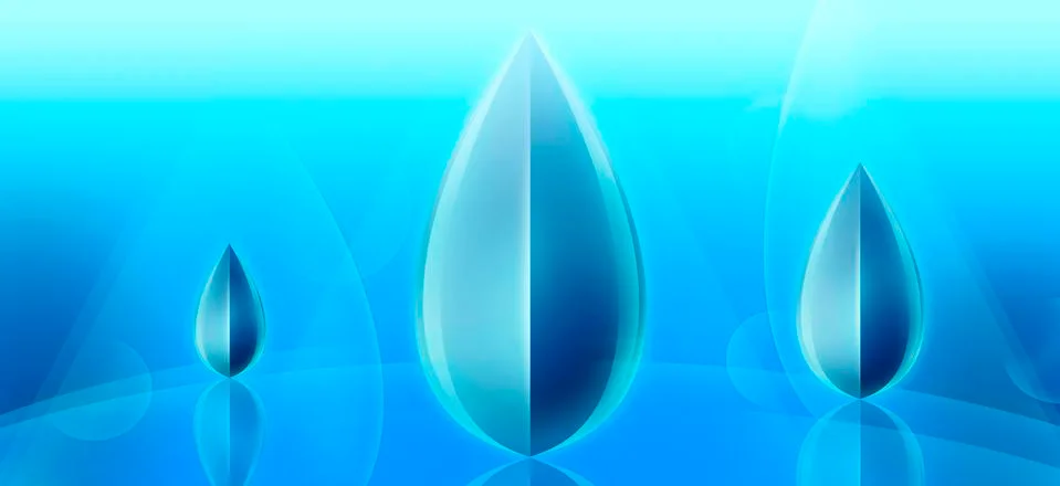 Three three-dimensional abstract bay leaf shapes Stock Illustration