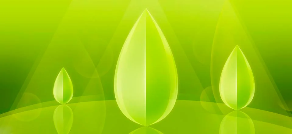 Three three-dimensional abstract bay leaf shapes 스톡 일러스트