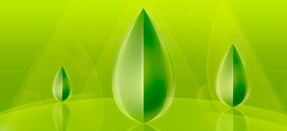 Three three-dimensional abstract bay leaf shapes Stock Illustration