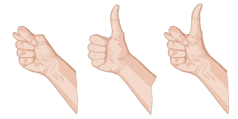 Three thumbs sketch Stock Illustration