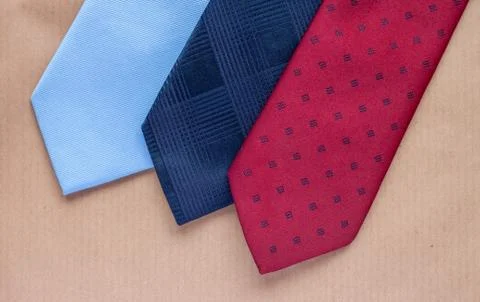 Three ties on craft background Stock Photos