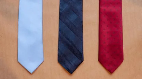Three ties on craft background Stock Photos