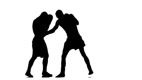 Three times the opponent boxer sends in a knockout Stock Footage 71376107