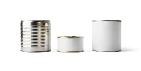 Three tin cans Stock Photos