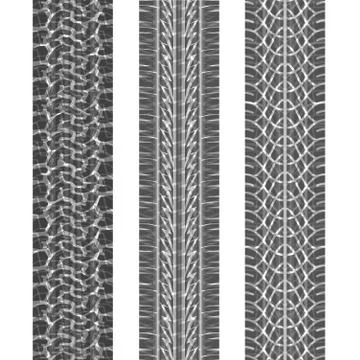 Three tire tracks set Stock Illustration