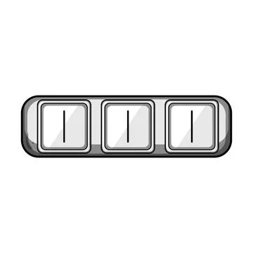 Three toggle switches with on symbols Stock Illustration