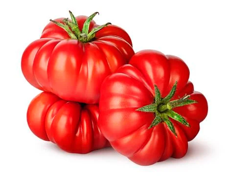 Three tomatoes next to each other Stock Photos
