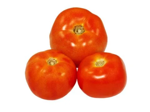 Three tomatoes.isolated. Stock Photos