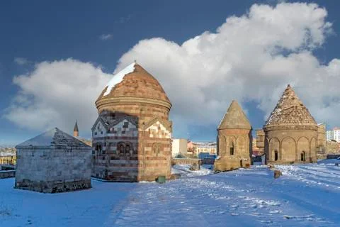 Three tombs or three vaults at Erzurum Foto stock