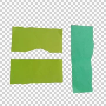 Three torn green paper strips with rough edges Фото
