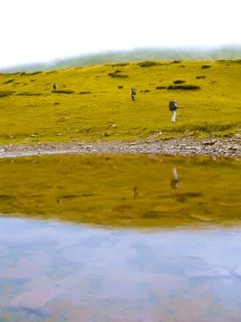 Three tourists Stock Photos